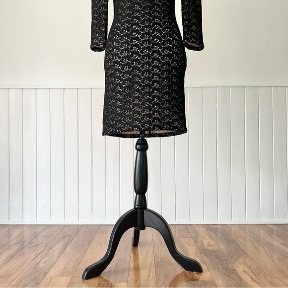 Diane von Furstenberg Sarita Acorn Black Lace Cocktail Dress Size S - Picture 3 of 15